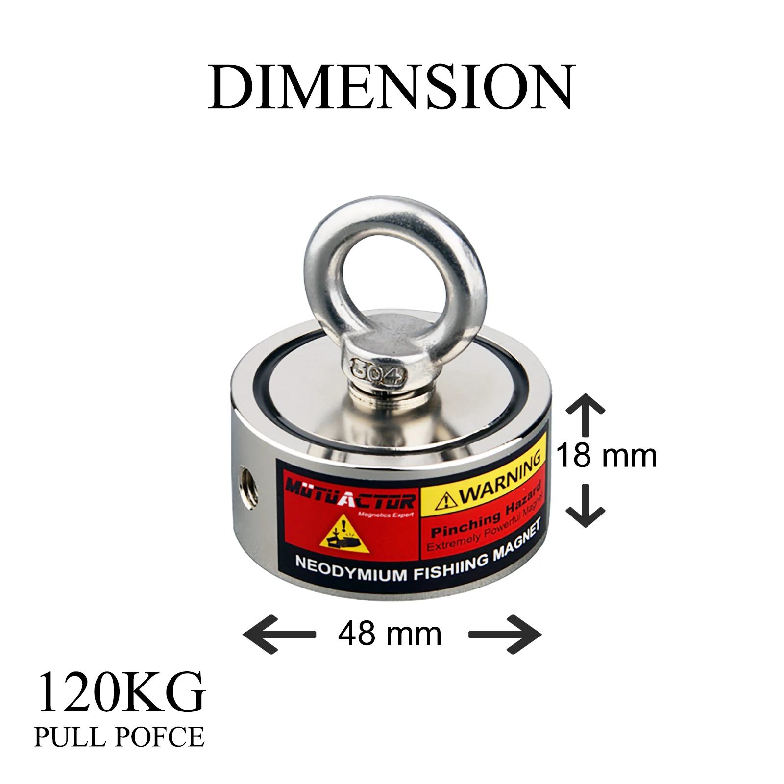 Combination 240KG Eyebolt Round Mагнит Deep Sea Fishing Magnetics Holder Pulling Mounting Pot with Ring Earbolt Magnet Products