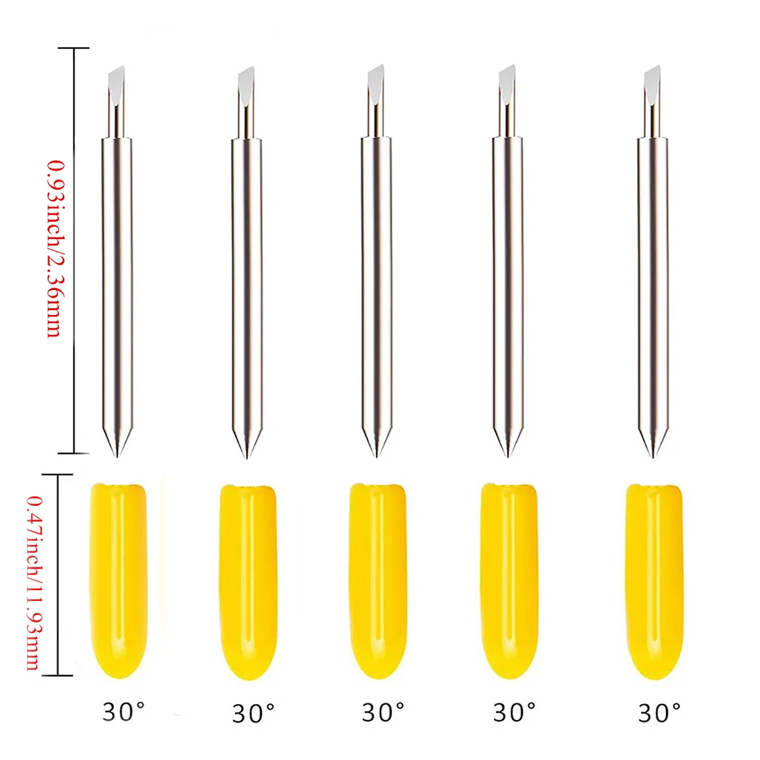 5pcs 30 Degree Plotter Blade Vinyl Cutter Offset Knife Blade for Cricut Roland Cutting Milling Engraving Hand Tool