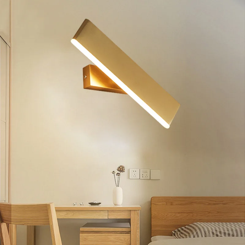 

Modern Led Long Wall Lamp Creative Rotatable Acrylic Staircase Aisle Bedroom Bedside Living Room Stairs Lamps Decor Arts