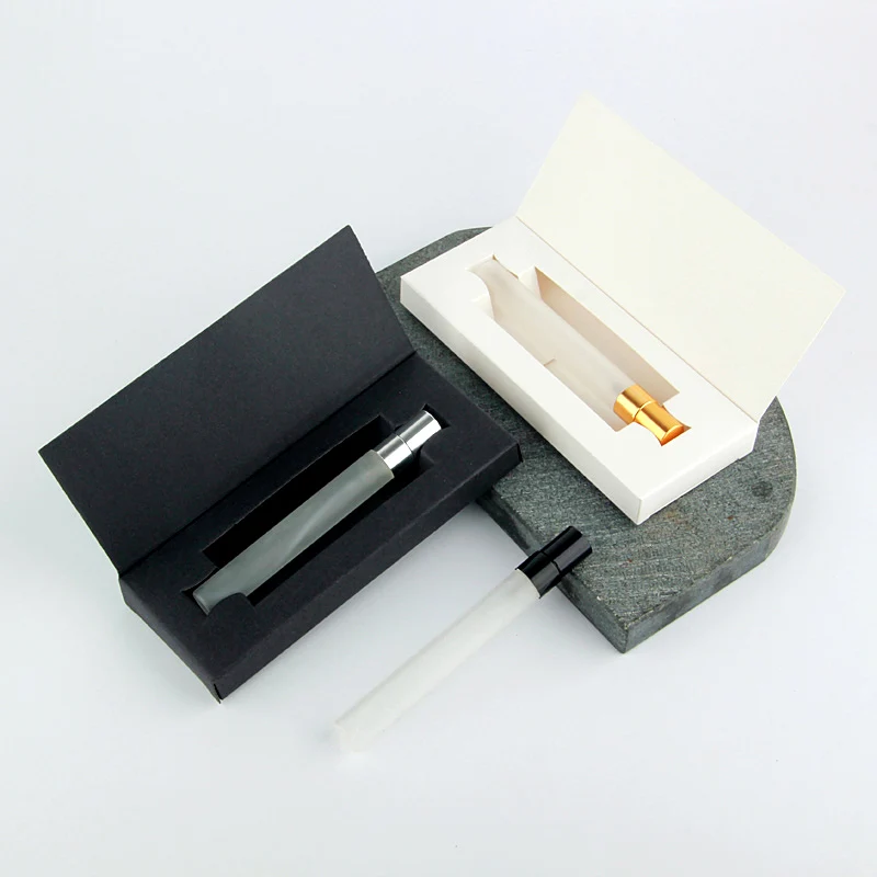 20pcs 10ml Empty Spray Bottle Frosted Glass Perfume Refillable Glass bottle Cosmetic Gift box with packaging