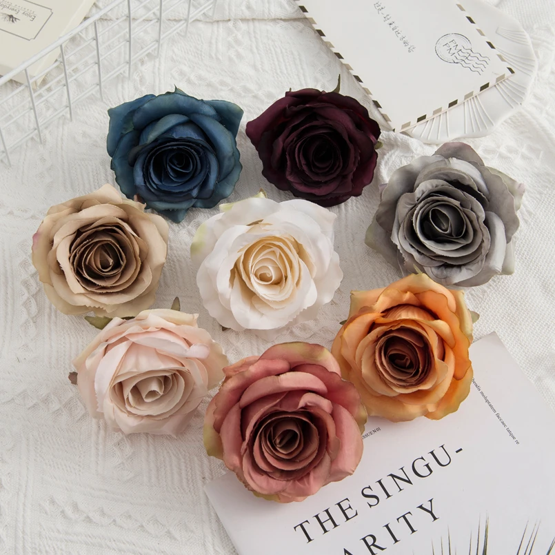 10 Stück Künstliche Blumen Großhandel Seiden-Rosen Weihnachtsbaum-Dekoration Heimdekoration Hochzeitskranz Brautzubehör Geschenkbox – Detail 2