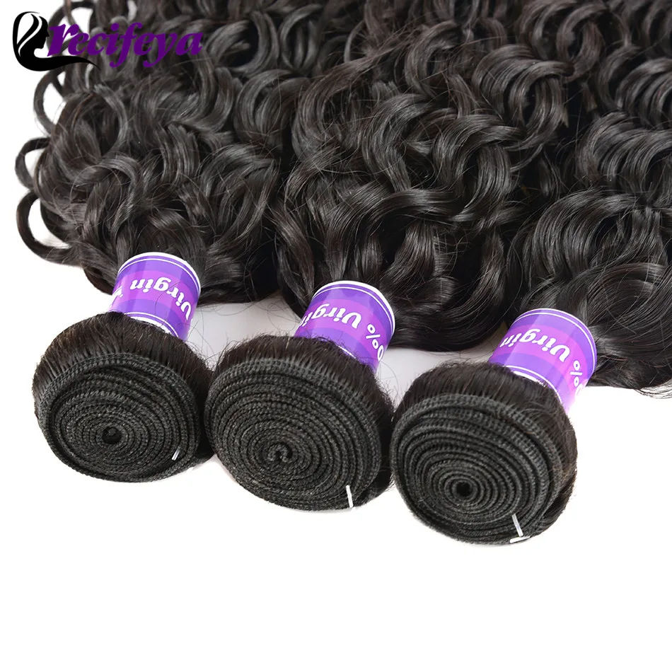 RECIFEYA 30'' Long Water Wave Bundles Peruvian Hair Weave Bundles Wet and Wavy Hair Bundles Deal 100% Remy Human Hair Extensions