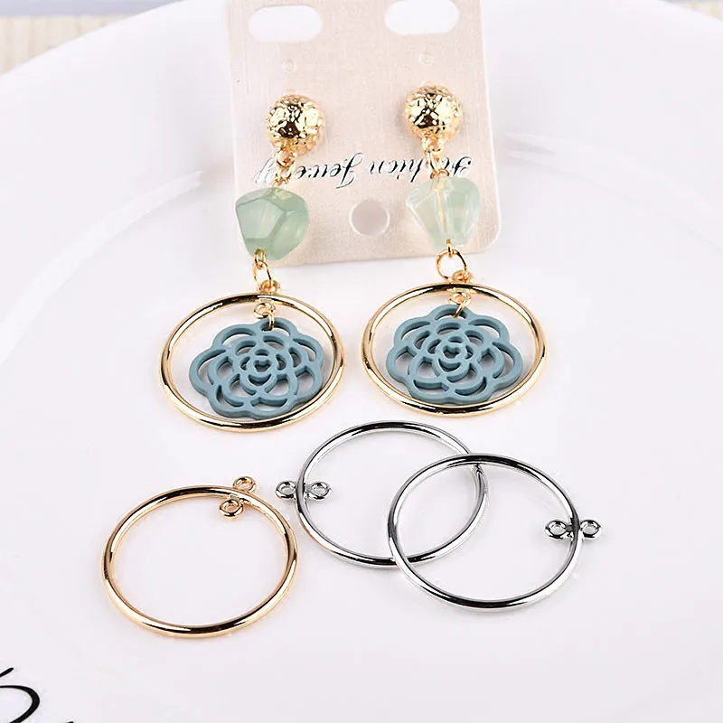 

The Korean Minimalist Double Circular DIY Alloy Electroplating Circle Earrings Earrings Handmade Accessories Package