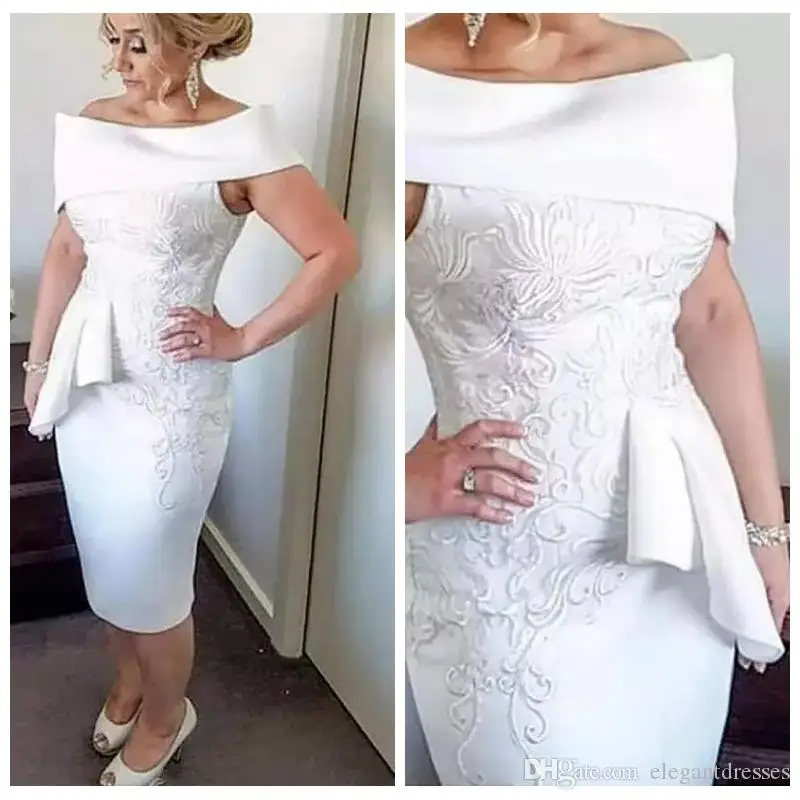 Bateau mãe da noiva vestidos de renda apliques bainha vestidos de festa de formatura curto cetim vestidos formais feitos sob encomenda vestidos de festa de noite