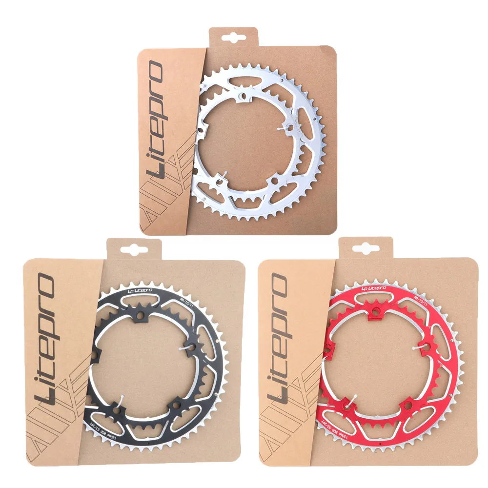 BMX 39-53T 9 10 11 speed  double speed chainring for road bike chainwheel anode BCD 130 chain wheel litepro