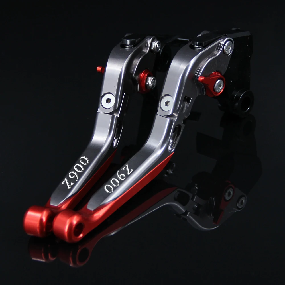 Laser Logo: (Z900)Red &Titanium CNC Adjustable Extendable Motorcycle Brake Clutch Levers For Kawasaki Z900 Z 900 2017 2018
