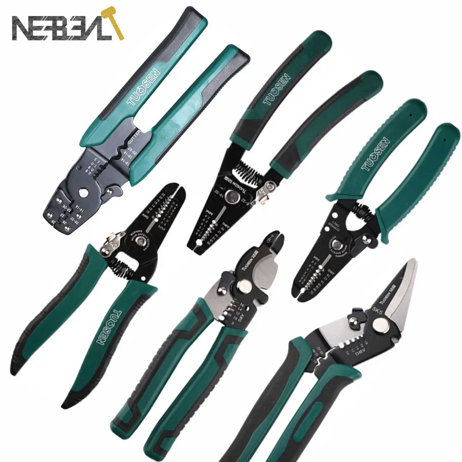 Multifunctional Electrician Pliers Long Nose Wire Stripper Cable Cutter Terminal Crimping Hand Tools Insulation Tube Terminals