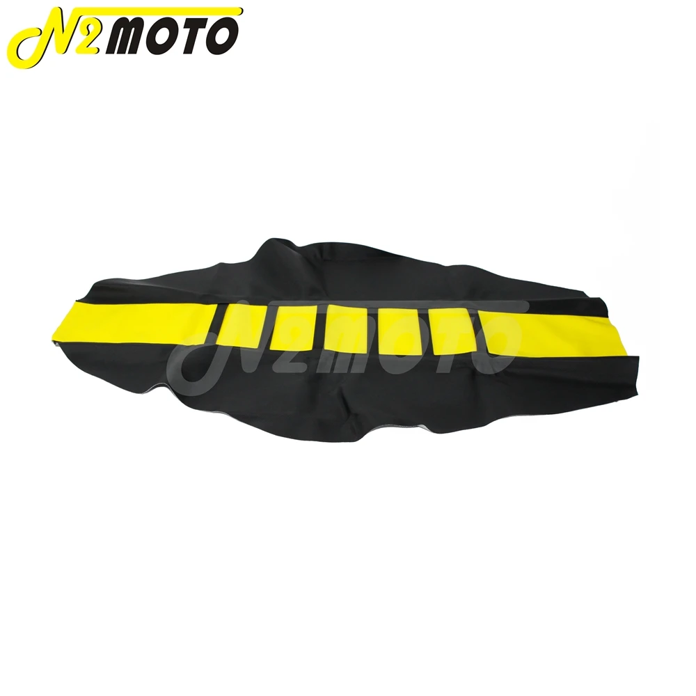 Black&Yellow RM 125 Seat Cover Motocross Enduro Ribbed Seat Cover Traction Gripper for Suzuki DR650 DRZ RMZ RM-Z 650 125 250 450