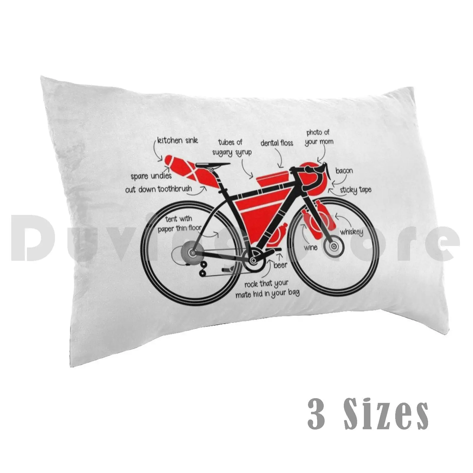 Pillow Case Bikepacking Funny Gear List Hat Bike Packing Bikepacking Cycling Bike Cyclist Ride Rider