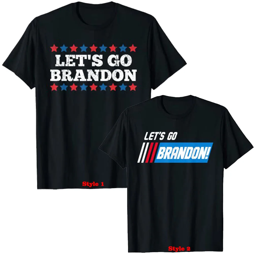 Let’S Go Brandon Conservative US Flag Gift T-Shirt Men Clothing Pro Trump Graphic Tee Tops Anti Joe Biden Political Joke Apparel