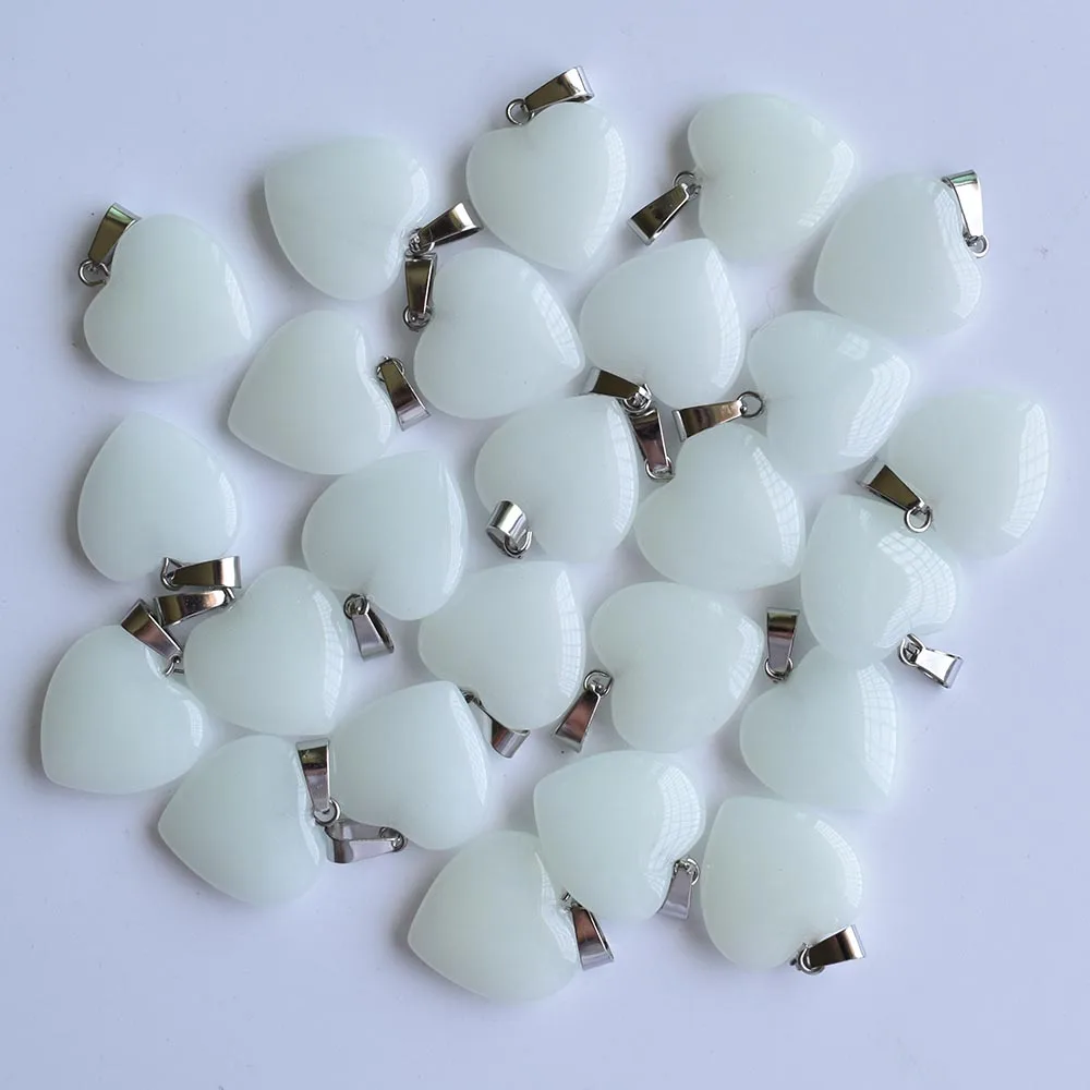 New fashion hot sell love heart blue luminous stone charms pendants for jewelry making 20mm 50pcs/lot Wholesale free shipping