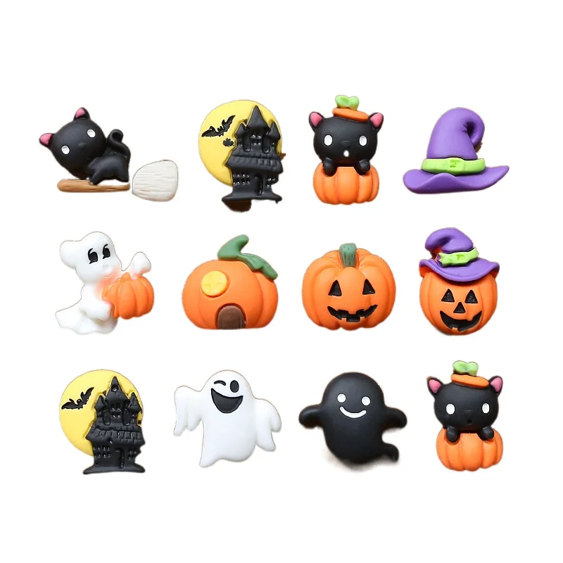 Halloween series pumpkin Witch Hat resin patch DIY handmade jewelry mobile phone case accessories material 10pcs