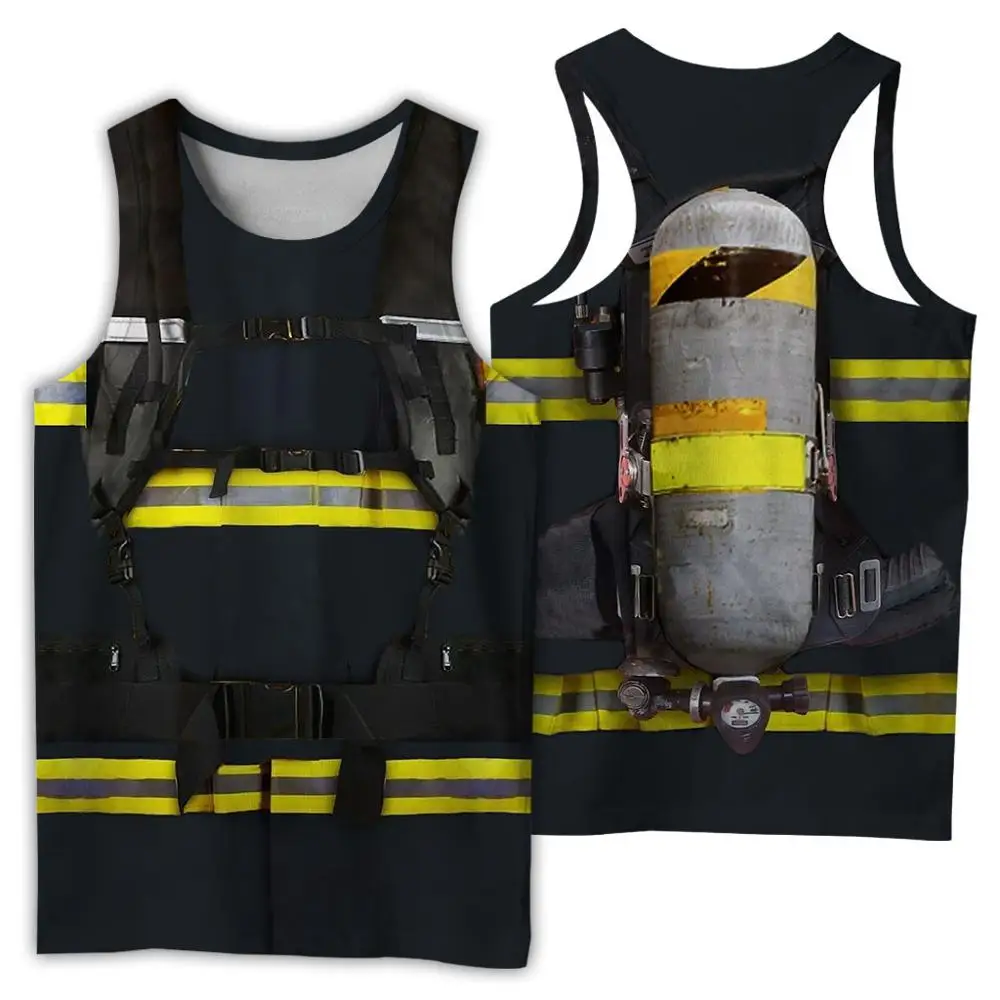 Cosplay Firefighting Summer Men Board Shorts 3D Printed Fashion Men's Firemen Shorts Boys Black Trousers Plus Size 5XL Quick Dry