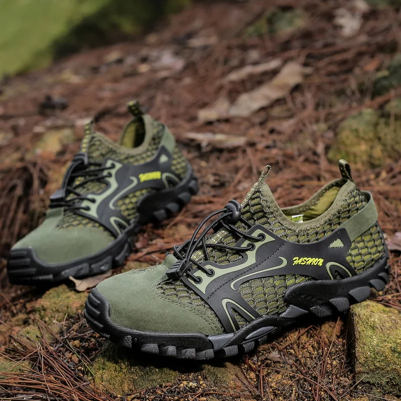 2021 men\'s sandals non-slip breathable wading creek shoes casual summer hiking mesh outdoor shoes large size 38-50 size shoes
