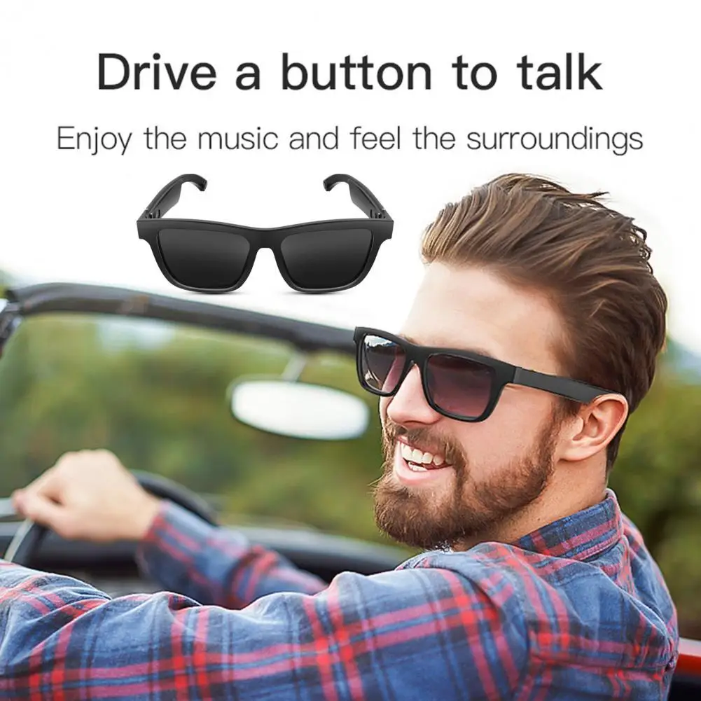 E10 Smart Glasses with Mic Rainproof UV Resistant Bluetooth-compatible Hands-free Call Audio Sunglasses for Driving