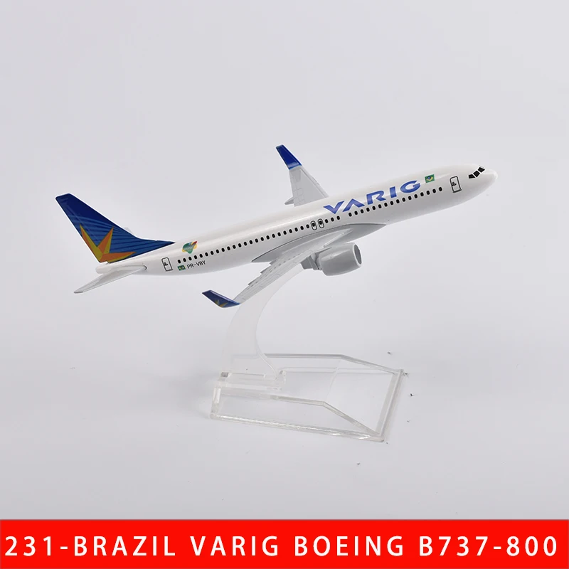 JASON TUTU 16cm BRAZIL VARIG Boeing 737-800 Airplane Model Plane Model Aircraft Diecast Metal 1/400 Scale Planes Dropshipping