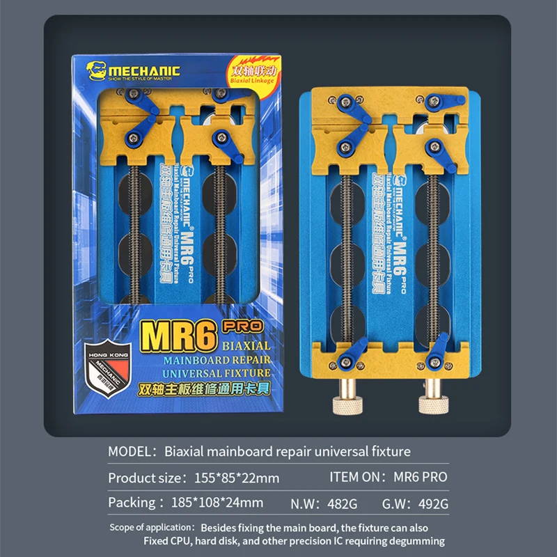 ميكانيكي Mr6pro العالمي Pcb حامل مزدوج تحمل تهزهز تركيبات ل اللوحة الأم لحام أدوات إعادة العمل منصة إصلاح
