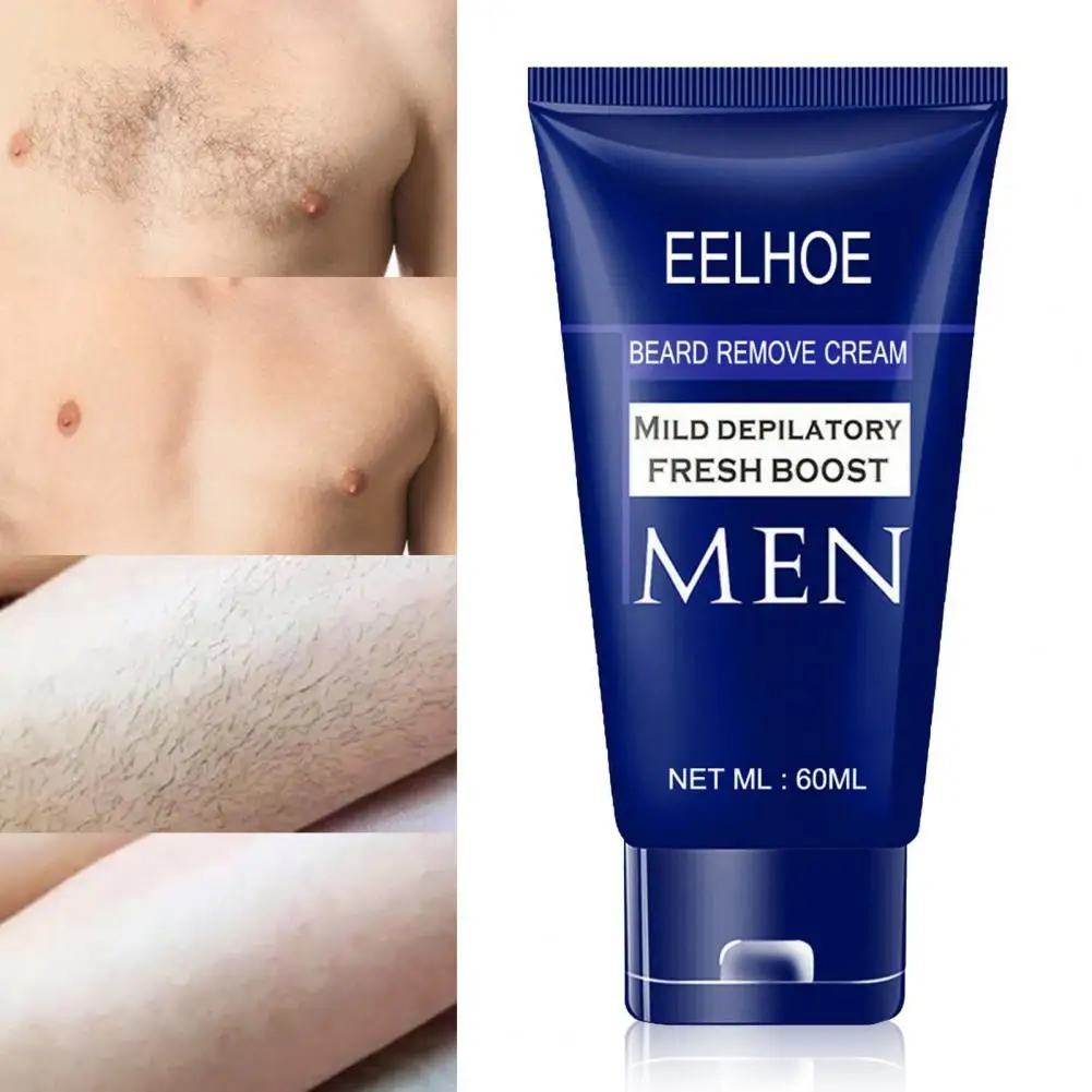 60ML EELHOE  Beard Remove Cream  Hair Growth Removal Easy to Use Effective Plant Extract Intimate Area Depilatory Cream for Male