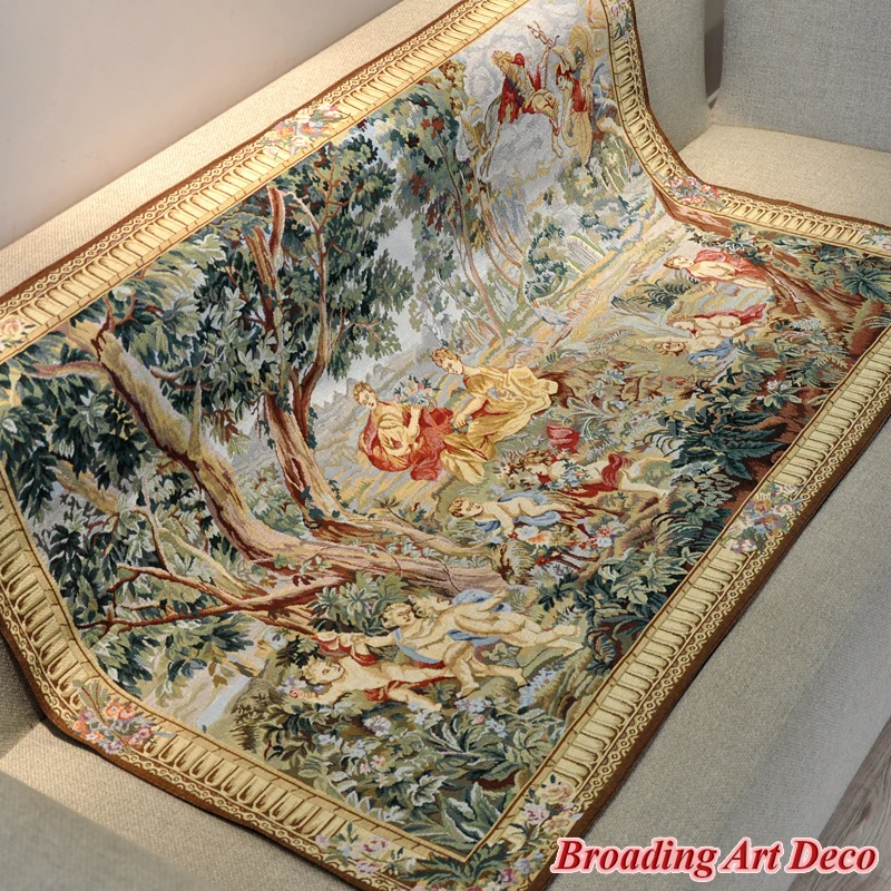 Palace Garden Jacquard Weave Art Tapestry Wall Hanging Gobelin Home Textile Decoration Aubusson Cotton 100% Big Size 140x100cm