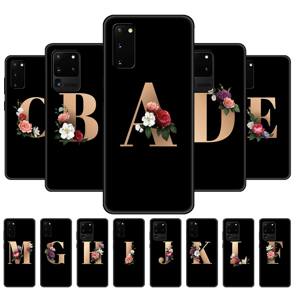 For Samsung Galaxy S20 Case For Samsung S20 PLUS S20 Ultra S20 FE Case Silicon TPU Phone black tpu case Funny Custom name Letter