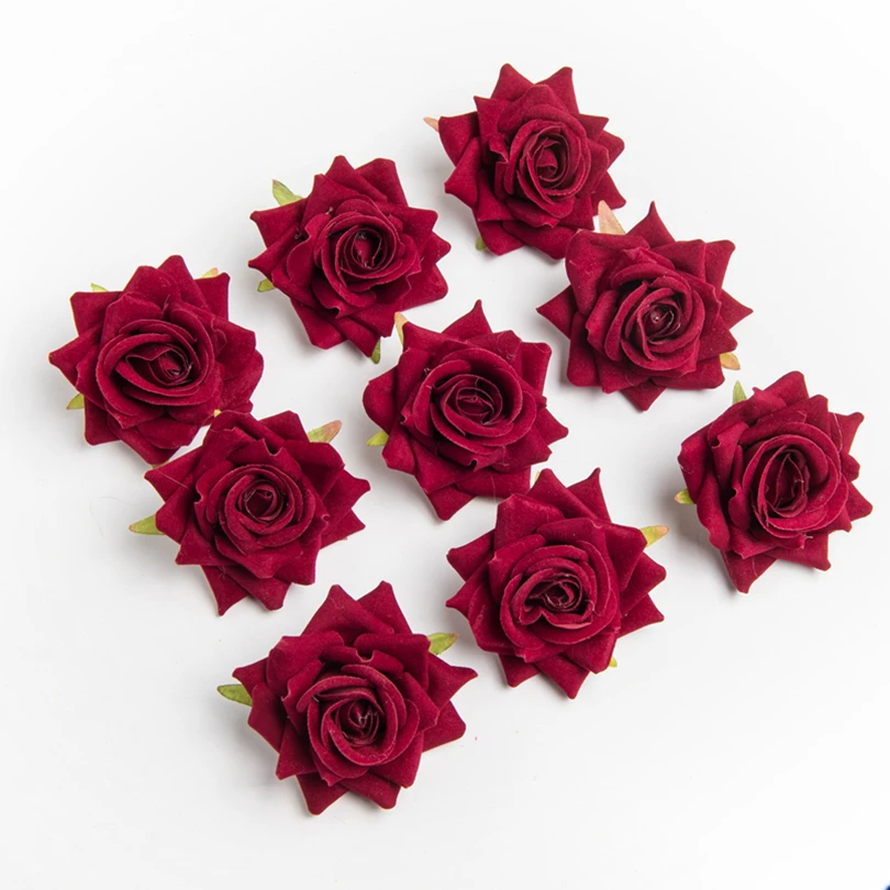 100 Stück künstliche Blumen, Hochzeitsdekoration, Valentinstagskränze, Seidenrosen, Kopf, Großhandel, Brautaccessoires, Ausverkauf, Heimdekoration