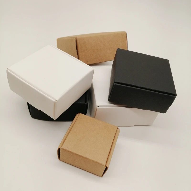 50pcs White/Black/kraft Paper Gift Box Kraft Paper Box for Gifts Birthday Party Wedding Candy Box Storage Packing Box Wholesale