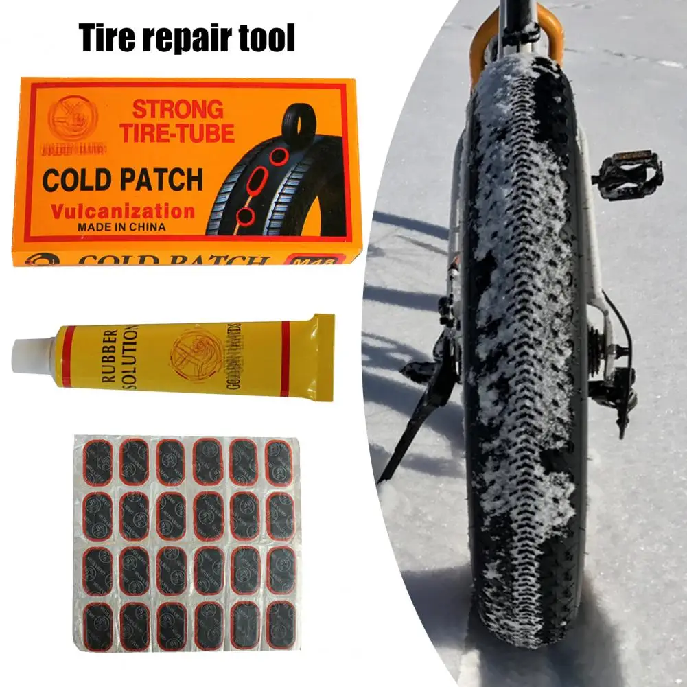 Rubber 1 Set Professional Vulcanization Patch Tire Repair Tool Multifunctional Tire Patches Glue Compact   for Bike