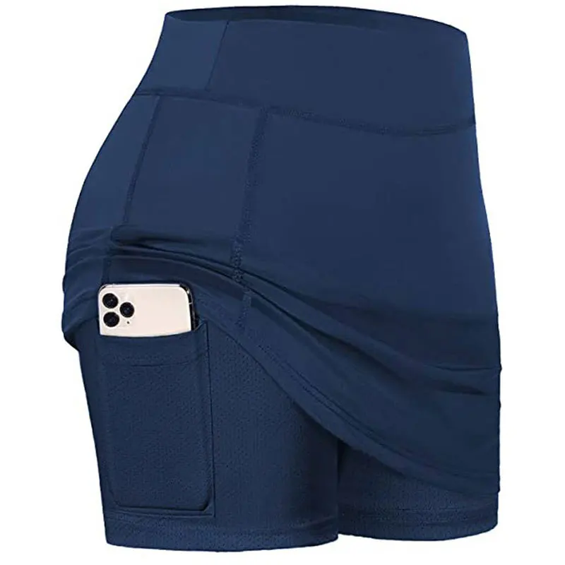 Shorts internos elásticos para mulheres, saias esportivas de golfe, saias de golfe com bolsos telefônicos, sexy fitness cintura alta, shorts para dança ioga