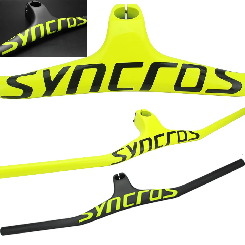 Syncros Custom Carbon MTB Handlebar Riser -17 Degree One-Shaped With Stem Mountain Bicycle Accessories Steering Wheel For Bike