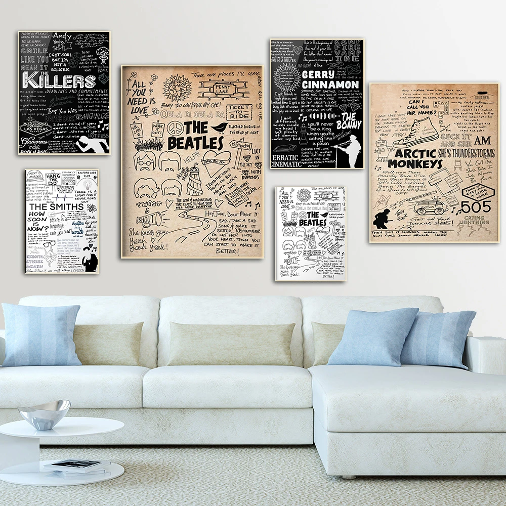 Vintage Kaleidoscope Posters And Prints Arctic Monkeys Magic Typography Wall Art Canvas Painting Decor Pictures For Teen Room