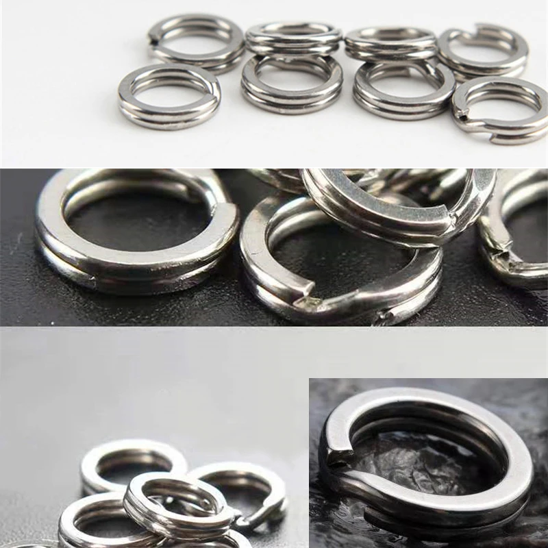 500Pcs Baits Flatten Fishing Rings 304 Stainless Steel Split Lure Connector Connection Ring Fishing Accessories Tackles Pesca