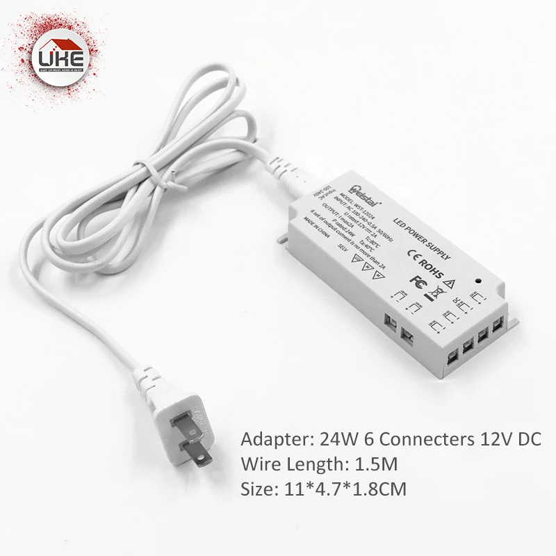 UKE LED Power Supply Adapter 12W 24W 30W 45W 60W With 4/6 Connectors