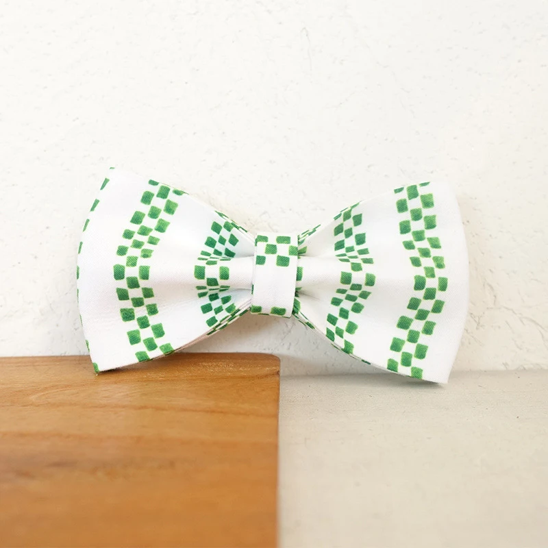 

Green Bamboo Cube Dog Bowtie Collar Accessory Puppy Cat Pet Supplies Grooming Tools Dogs Dismountable Ornamental Bow Tie