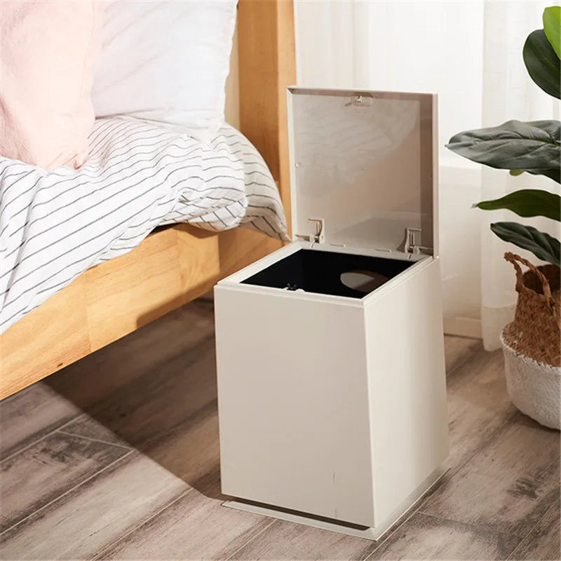 

Nordic Pressing Type Square Trash Can Plastic Flip Cover Double-Layer Waste Bins Bathroom kitchen Household Cleaning Tools