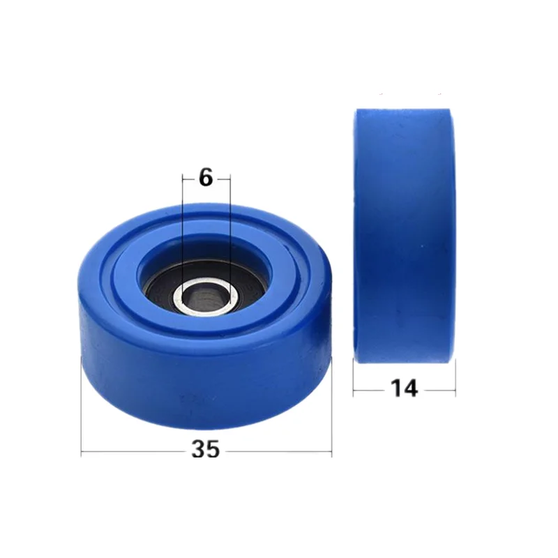 10 Stück/50 Stück 6*35*14mm Polyurethan PU 626 626RS Rollenlager Reibungsfähige Rolle Weichgummi 6x35x14mm – Detail 1