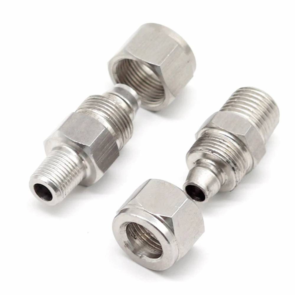 304SS stainless steel pneumatic joint pipe joint trachea hose quick tightening joint 1/8\'\'1/4\'\'3/8\'\'1/2\'\' BSP external thread