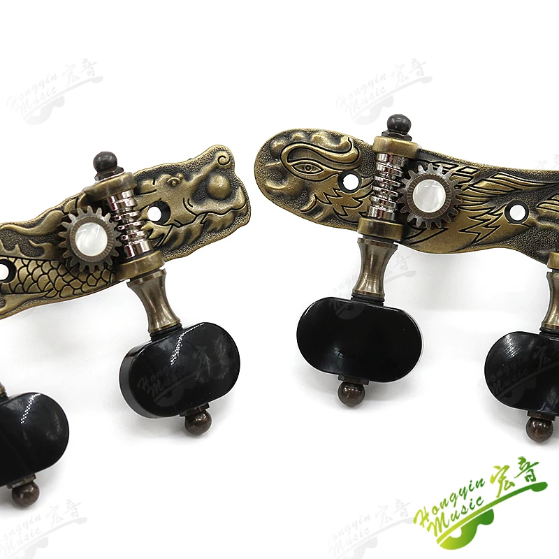 3L3R Classical Guitar String Tuning Pegs Machine Heads Dragon And Phoenix Cameo Pure Copper Inlaid Shellfish Tuners Keys