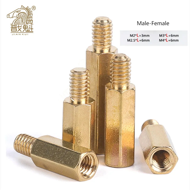 M2 M2.5 M3 M4 M5 Hexagonal Copper Standoff for PCB Circuit Boards and Computer Motherboards Threaded Support Pillars Screw Bolt