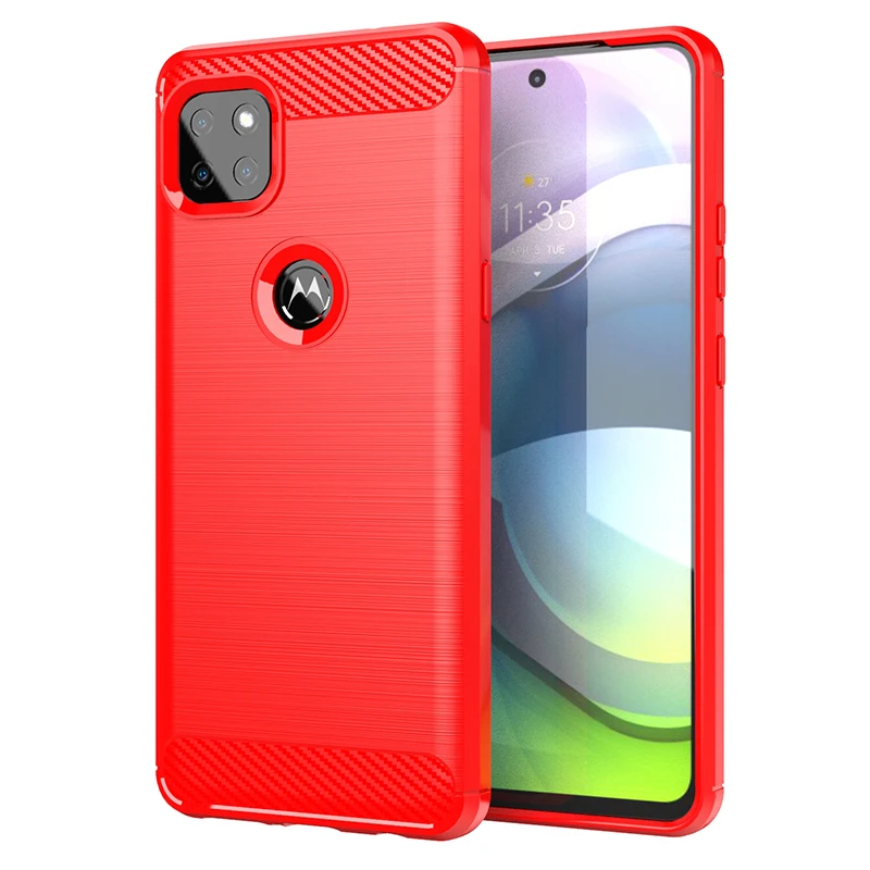 For Motorola Moto G 5G Case Bumper Rubber Silicone Carbon Fiber Cover For Motorola Moto G 5G Phone Case For Moto G 5G Case 6.7