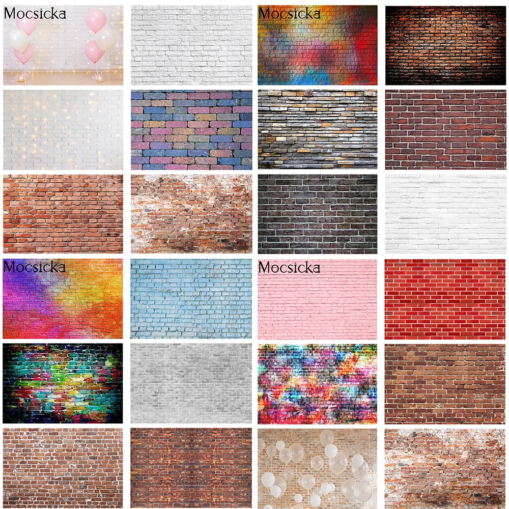 

Brick Wall Portrait Backdrop Photography Newborn Baby Kids Birthday Cake Smash Background Food Pets Still Life Photocall Studio