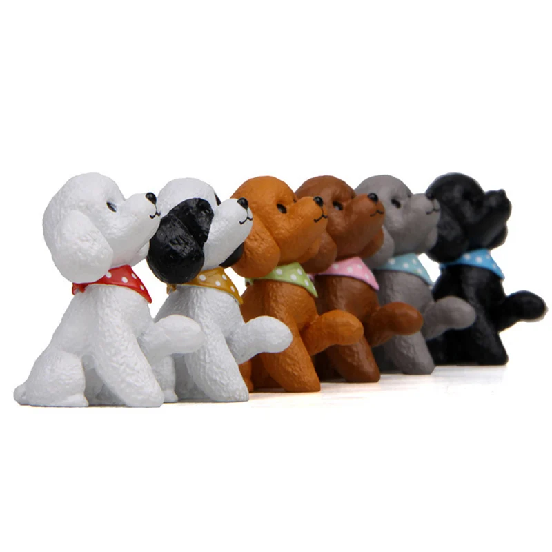 Figuras de caniche de dibujos animados para niños, modelos de perro mascota, juguetes, regalo de cumpleaños de Navidad, decoración del hogar, muñeca, regalos, 1Pc