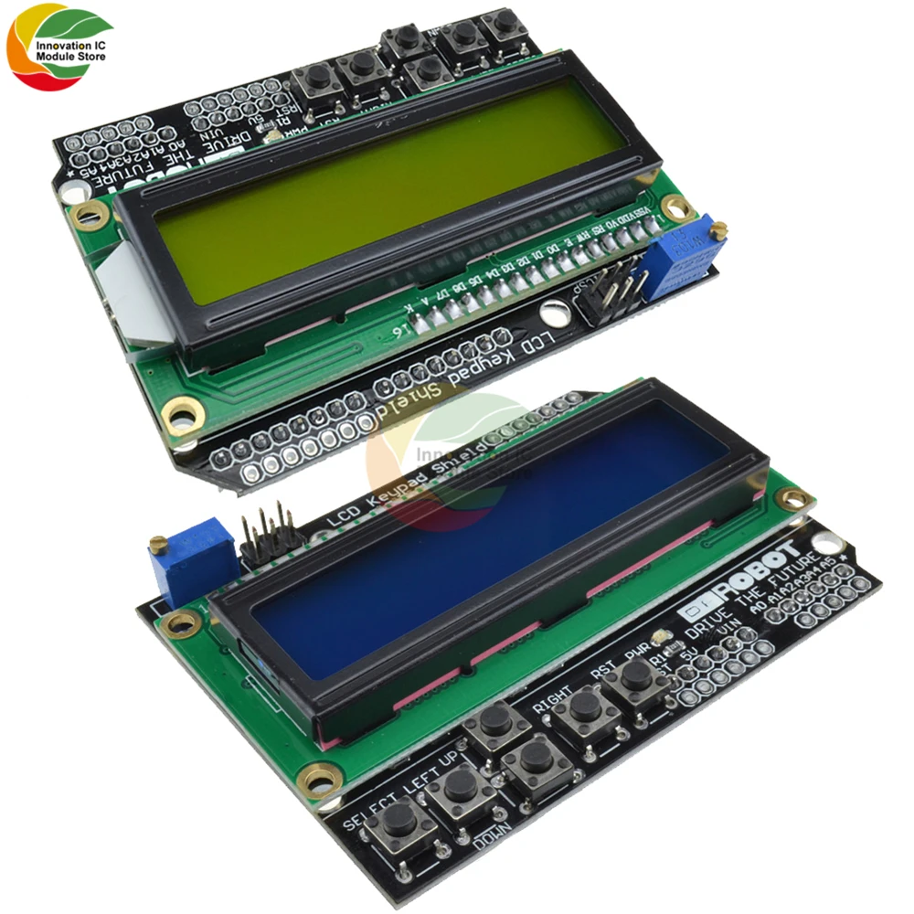 Layar LCD 1602 dengan Tombol Papan Sirkuit Ekspansi Modul Ekspansi Tampilan Kristal Cair RGB Modul Tampilan LCD1602