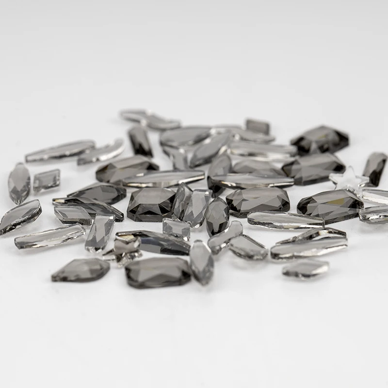 VDD Großhandel 500 Stück gemischte Formen Glas-Kristall-Nagelkunst-Flachrückseite-Strasssteine, Glitzer, zum Aufkleben, glänzende DIY-Dekoration – Detail 30