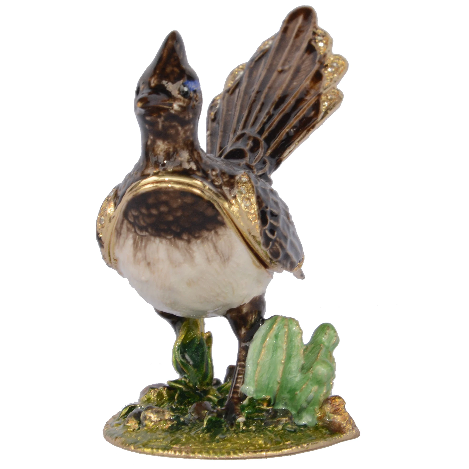 Woodpecker Bird Trinket Box Crystals Bejeweled Jewelry Earring Necklace Ring Holder Birthday Present Home Decoration