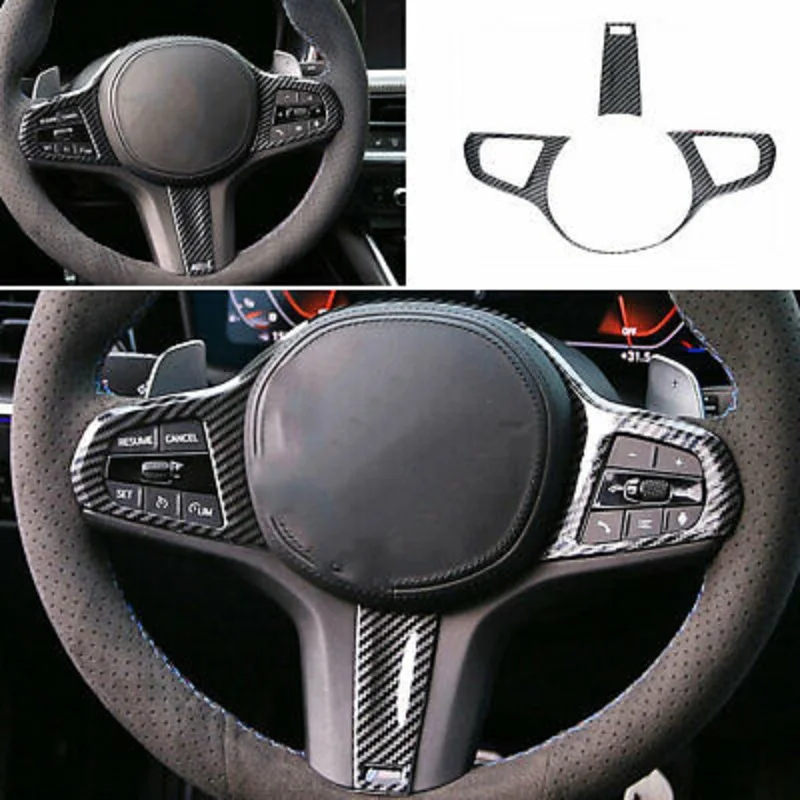 

ABS Carbon Fiber Inner Steering Wheel Strip Trim Car Interior Accessories Fit For BMW 3 Series G20 330i 2019-2020