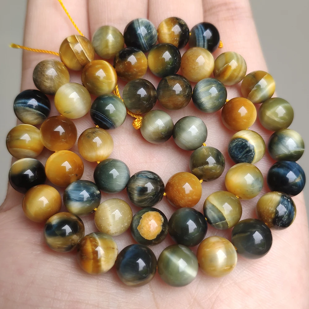 AAA+ Purple Blue Tiger Eye Beads Natural Stone Round Loose Beads for Jewelry Making DIY Bracelet Necklace 4mm 6mm 8mm 10mm 12mm