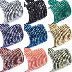 10 Strands 2x1.5-2mm Faceted Crystal Glass Beads Rondelle Briolette Glass Spacer Beads for Necklace Bracelet Jewelry Making