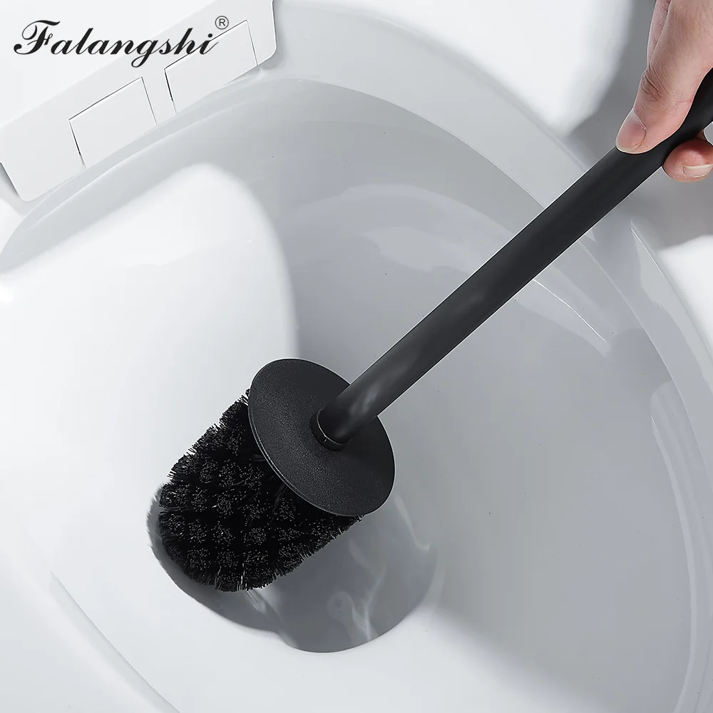 Stainless Steel Toilet Brush Holder Black Color Clean Tool Durable Vertical Toilet Brush Bathroom Cleaning Wall Mounted WB8702