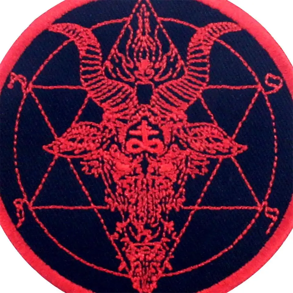 Embird Embroidered Sew On Clothing Patches Satan Pagan Symbols Pentagram Ceo-Friendly Handmade 3D