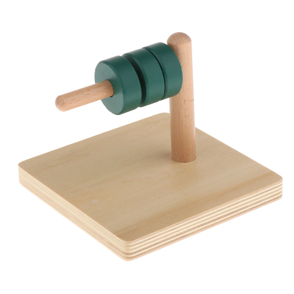 Wood Ring Stacking on Horizontal Dowel Toy for Kids Baby Preschool Education